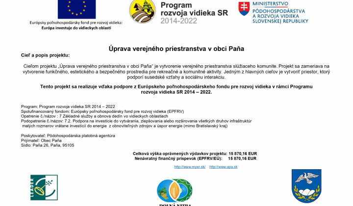 Fotka - Úprava verejného priestranstva v obci Paňa