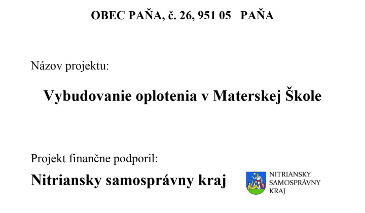 Fotka - Vybudovanie oplotenia v Materskej škole