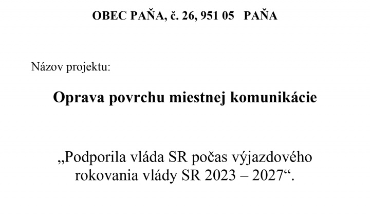 Fotka - Oprava povrchu miestnej komunikácie
